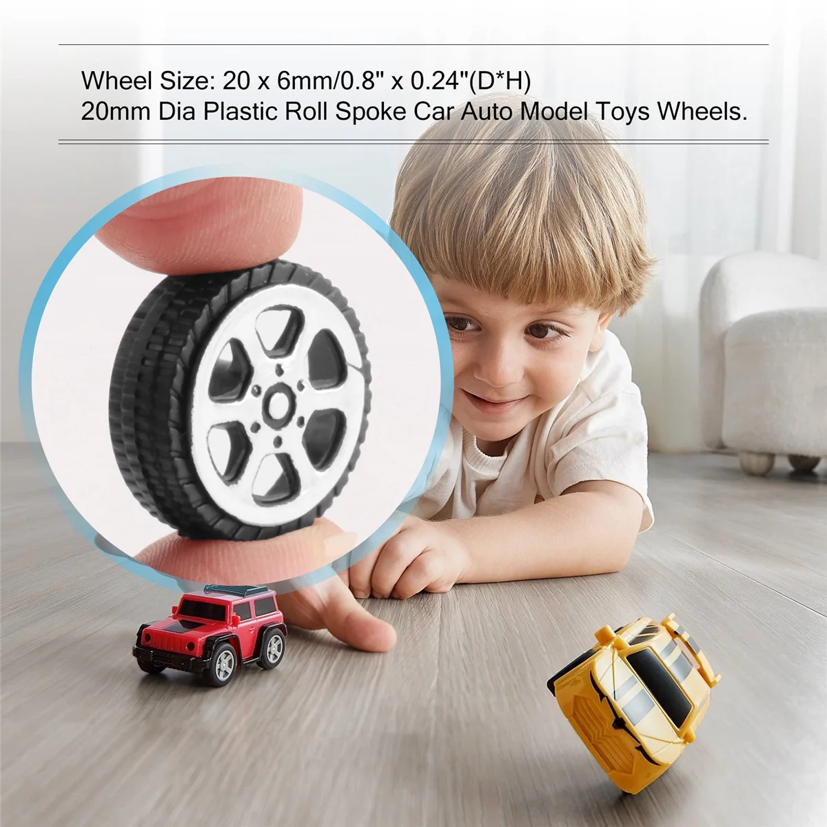 Plastic Roll 2mm Dia Shaft Car Truck Model Toys Wheel 20mmx6mm 20Pcs thumbnail 5