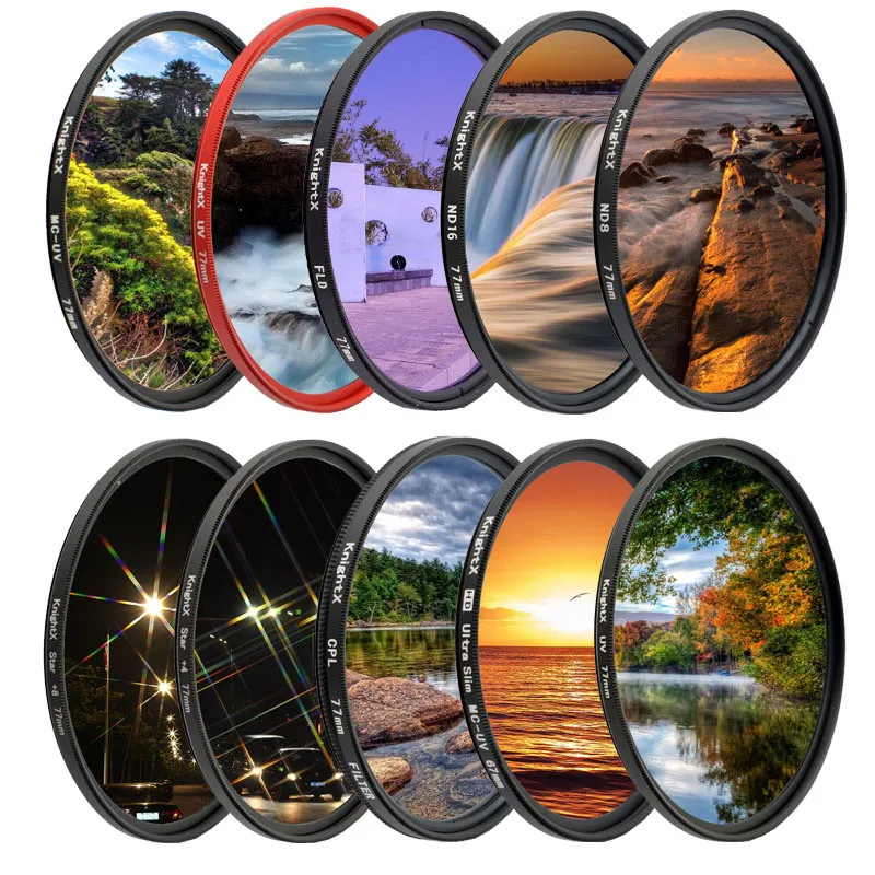 KnightX UV Star cpl filter Circular Polarizer Camera Lens Filter  49mm 52mm 58mm 67mm 72mm 77mm For canon eos 2000d accessories