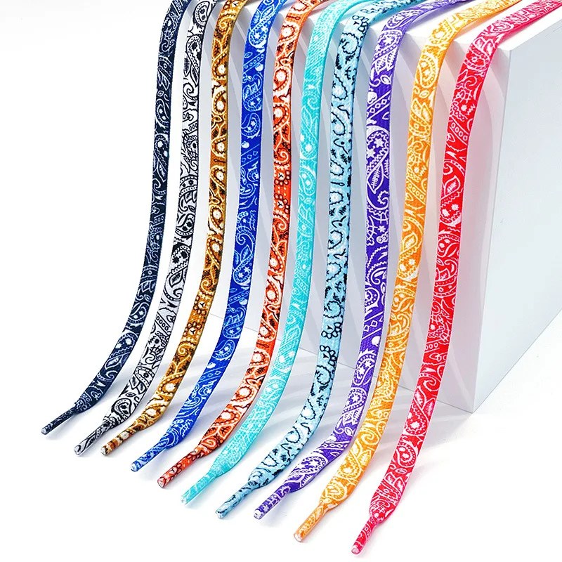Cashew Flower Shoelaces for Shoes Gilding Flat Shiny Shoe Laces Sneakers Casual Tennis Basketball Shoelace Woman Men Shoestrings thumbnail 4
