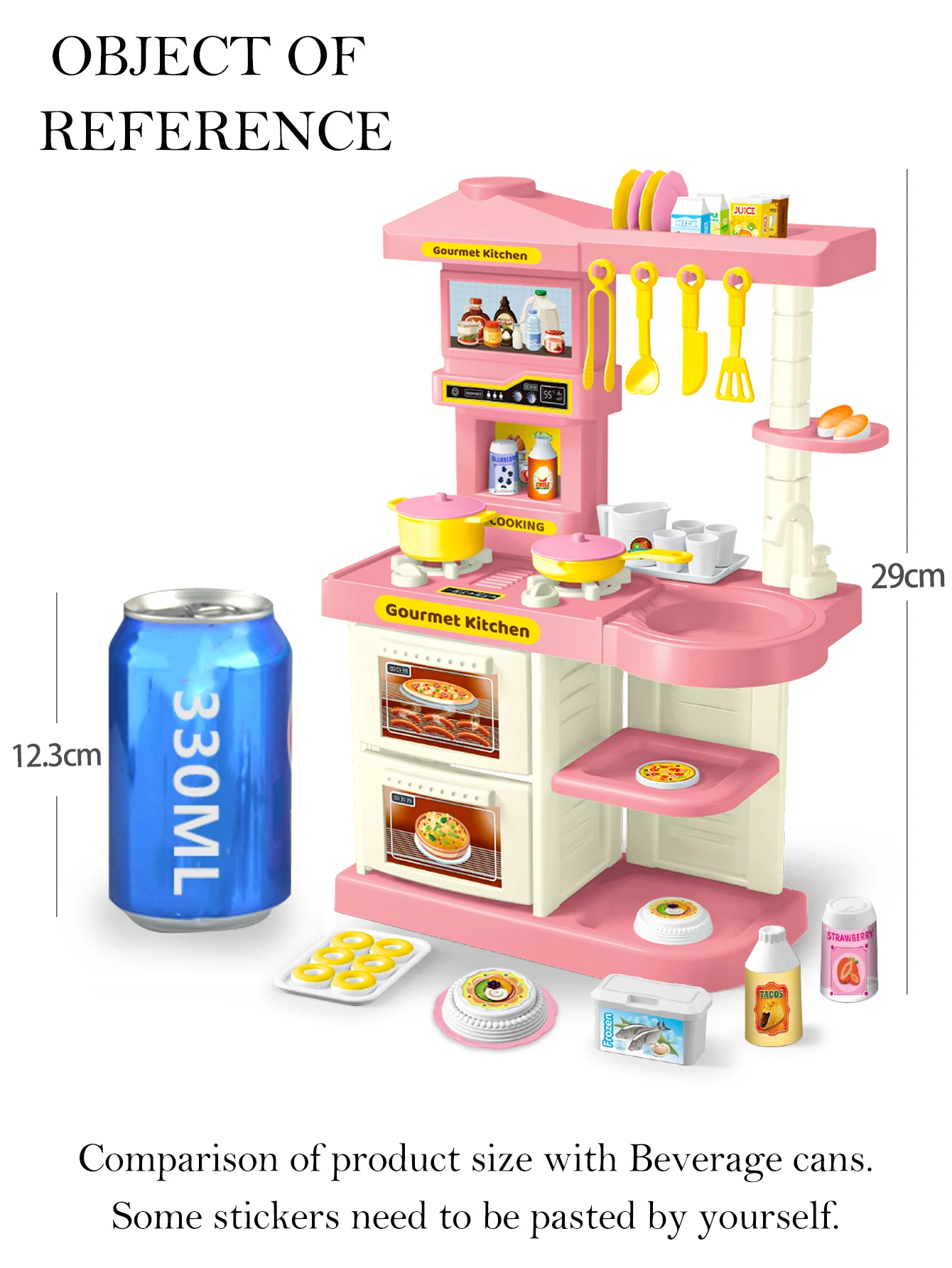 Play Kitchen Accessories, Kitchen Playset Toys for Kids Foods Pots Pans Milk Bread Fork for 3+ Boys and Girls thumbnail 5