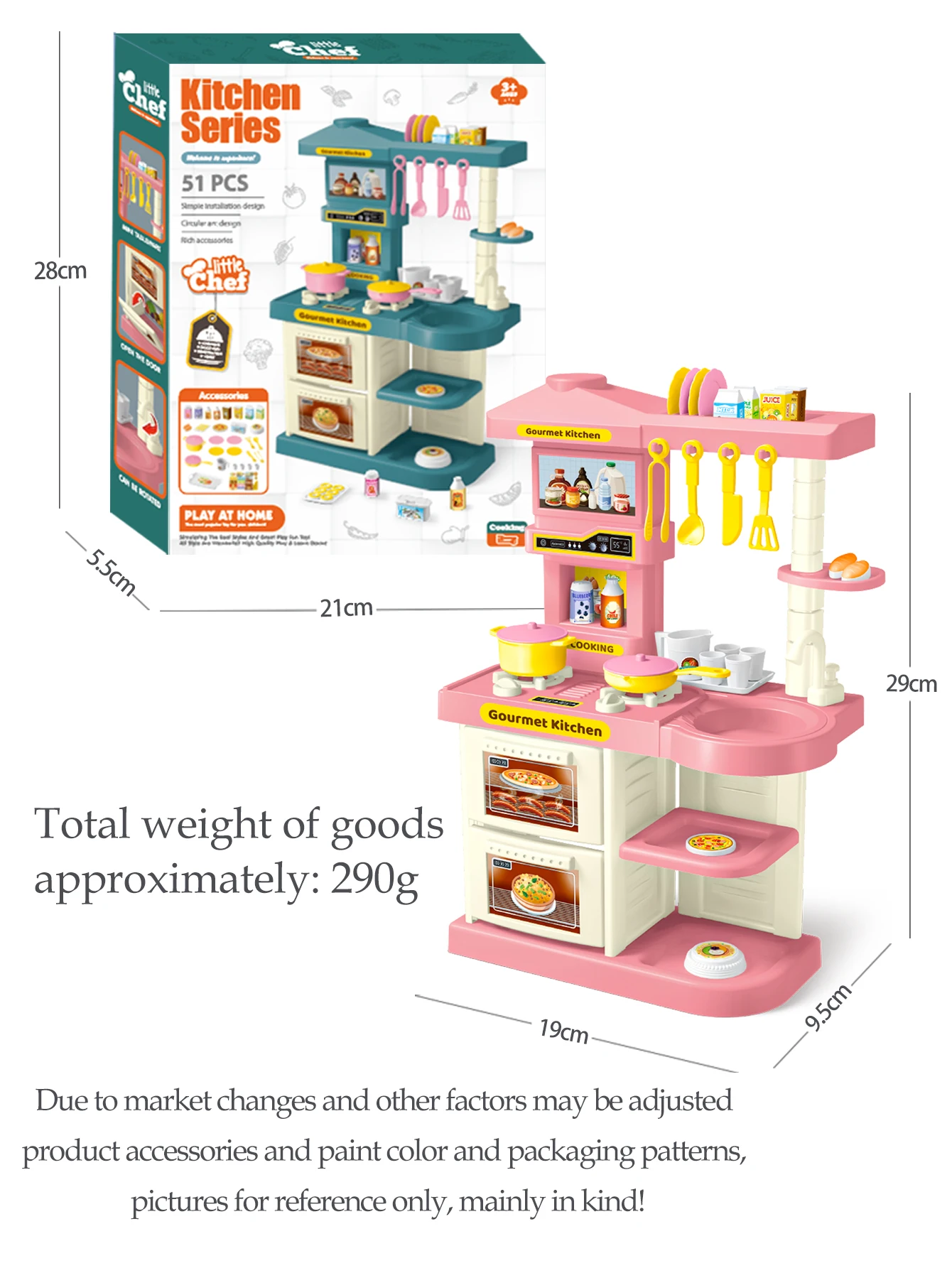 Play Kitchen Accessories, Kitchen Playset Toys for Kids Foods Pots Pans Milk Bread Fork for 3+ Boys and Girls thumbnail 6