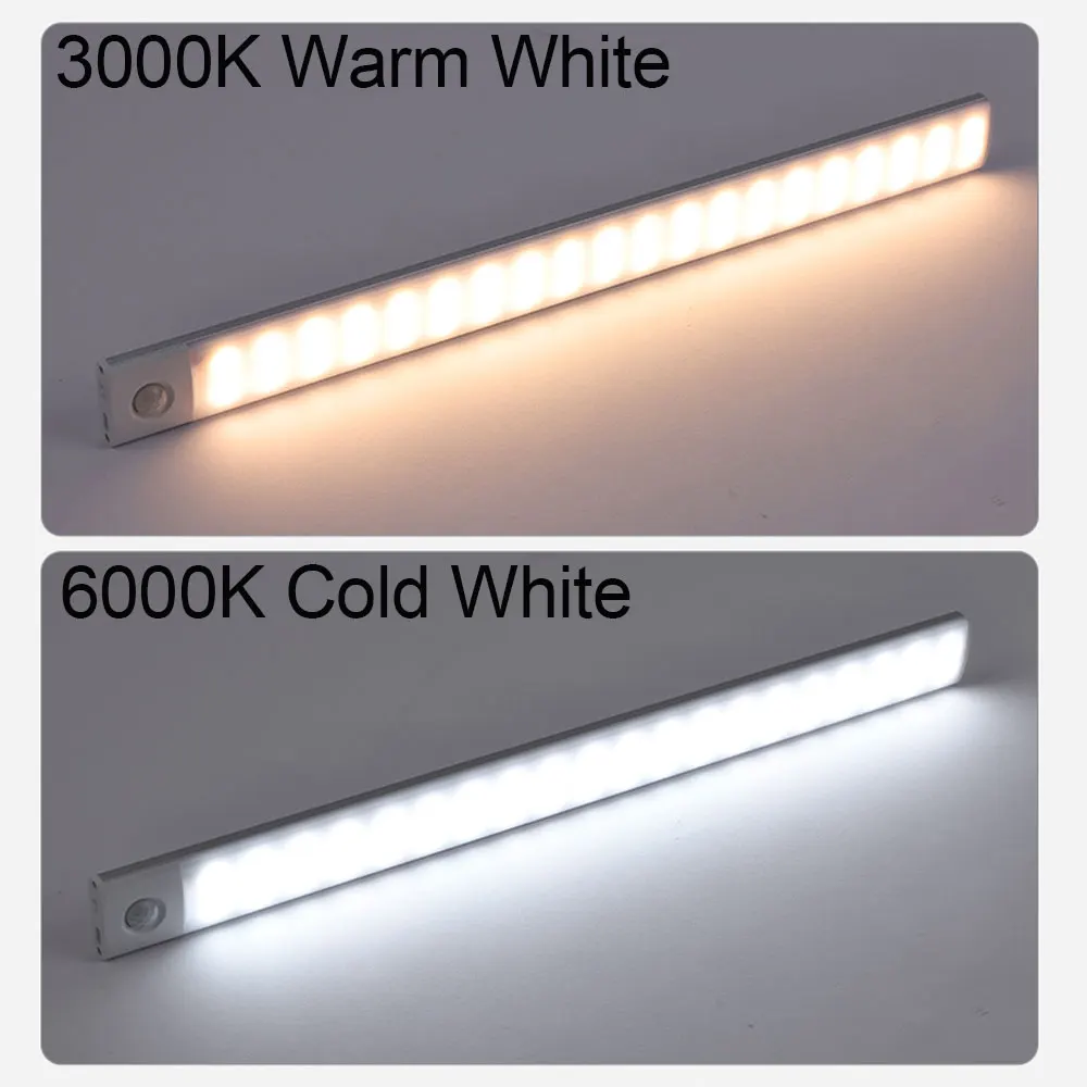 LED Cabinet Light Type C Rechargeable Motion Sensor Night Lights for Kitchen Wardrobe Cabinet Lighting 10cm/20cm/30cm/40cm/50cm thumbnail 3
