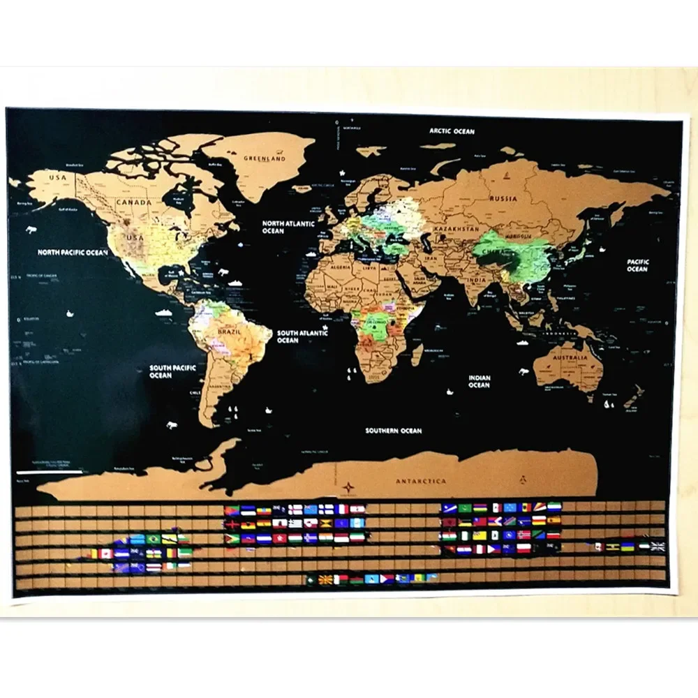 Best selling Amazing Global Scratch Maps - Gifts for Travelers Deluxe Gold Scratch Off Layer Visual Travel Scratch Off Maps a2 thumbnail 4