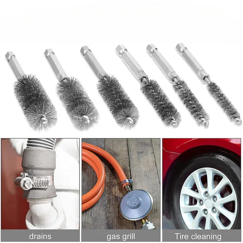 New 8-19mm Wire Tube Machinery Cleaning Brush Rust Cleaner Washing Polishing  For Automotive Manufacturing Processing Industry thumbnail 3