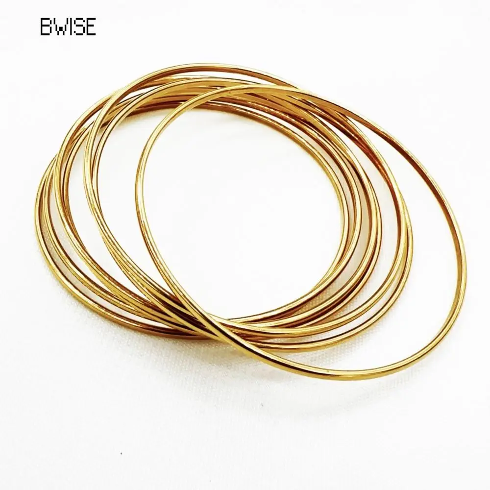 Fashionable Stainless Steel Bracelet For Women Round Minimalist Elegant Gold Color Bracelet Women's Accessories Popular Jewelry thumbnail 2