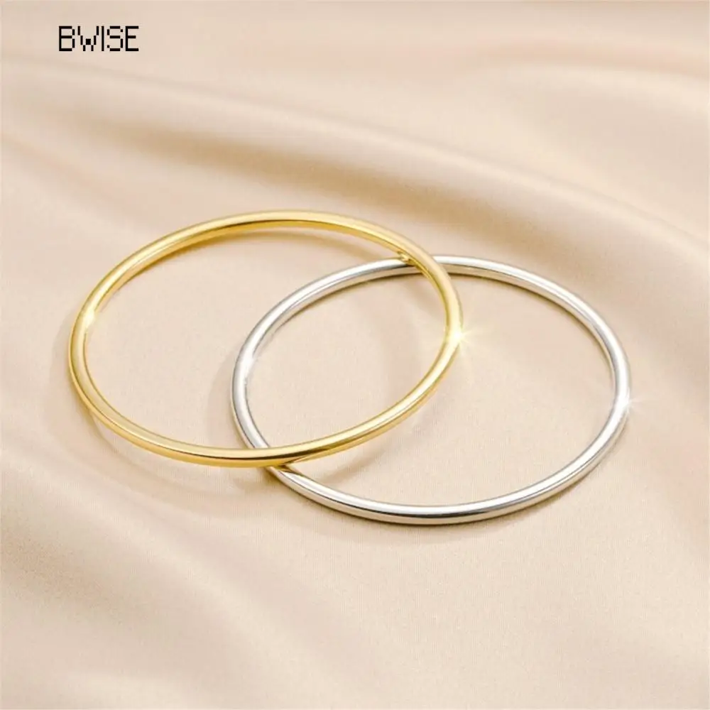 Fashionable Stainless Steel Bracelet For Women Round Minimalist Elegant Gold Color Bracelet Women's Accessories Popular Jewelry thumbnail 4