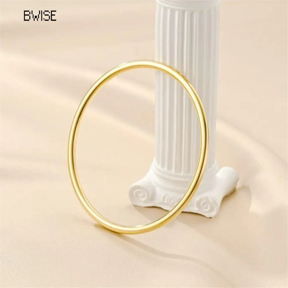 Fashionable Stainless Steel Bracelet For Women Round Minimalist Elegant Gold Color Bracelet Women's Accessories Popular Jewelry thumbnail 5