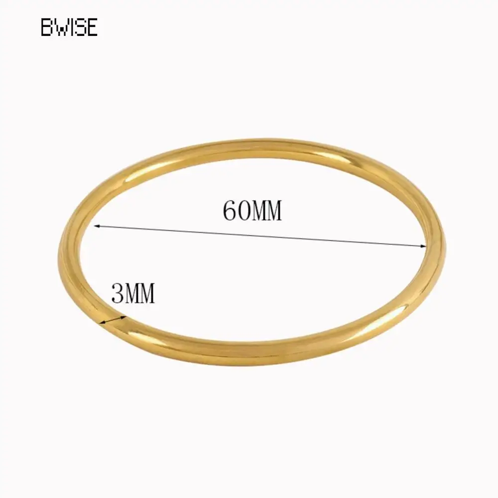 Fashionable Stainless Steel Bracelet For Women Round Minimalist Elegant Gold Color Bracelet Women's Accessories Popular Jewelry thumbnail 3