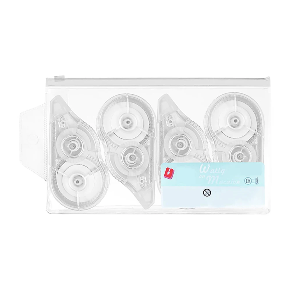 4 Packs, Correction Tape, White, Made Of Correct Tape, Eraser With Transparent Dispenser, Suitable For Office, School, thumbnail 3