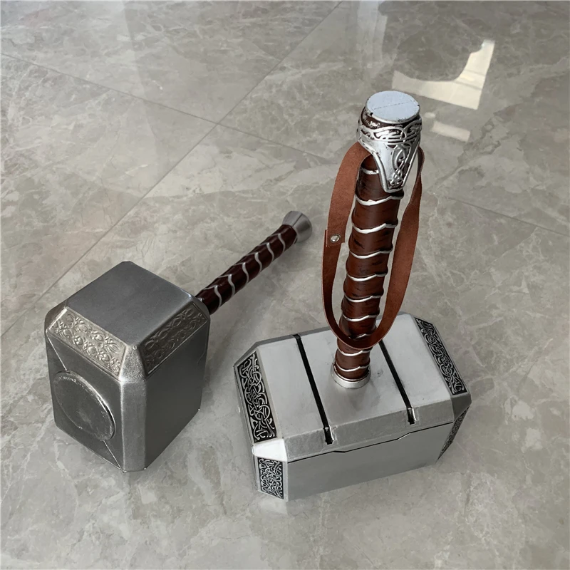 1:1 Thunder Hammer Weapons 44cm Hammer Cosplay Model Role Playing Belt Decor Stage Props Carnival Toy Gift Rubber thumbnail 6