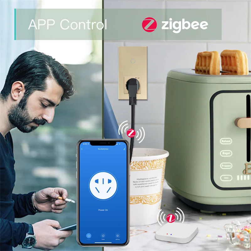 Zigbee Smart Light Switches Function Parts Need Neutral 2/3/4 Gold Glass Touch Panels EU Power USB Socket Thermostat DIY Module thumbnail 4