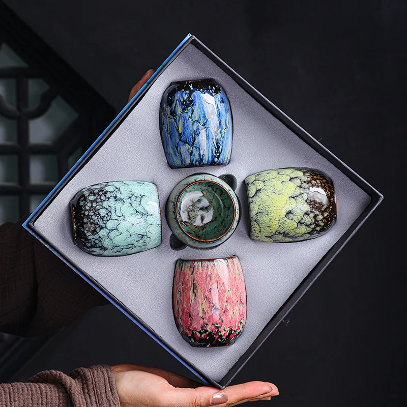 Kiln change to build a teacup set home large master cup ceramic Kung Fu tea set tea cup single coffee cup. thumbnail 2