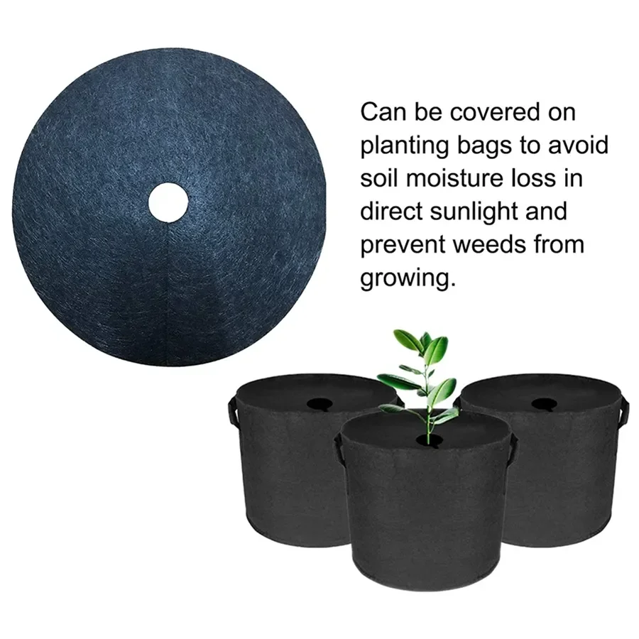 Non-Woven Tree Mulch Ring Weeding Barrier, Protector Mat, Plant Cover, Anti Grass, Gardening Fabric Weed Control, 15cm-82cm thumbnail 3