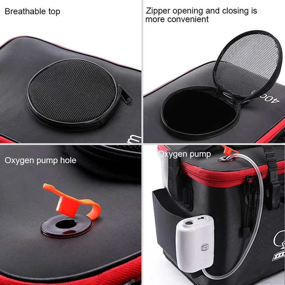 Portable Fishing Bag Collapsible Fishing Bucket Live Fish Box Camping Water Container Pan Basin Fishing Tackle Storage Bag thumbnail 4