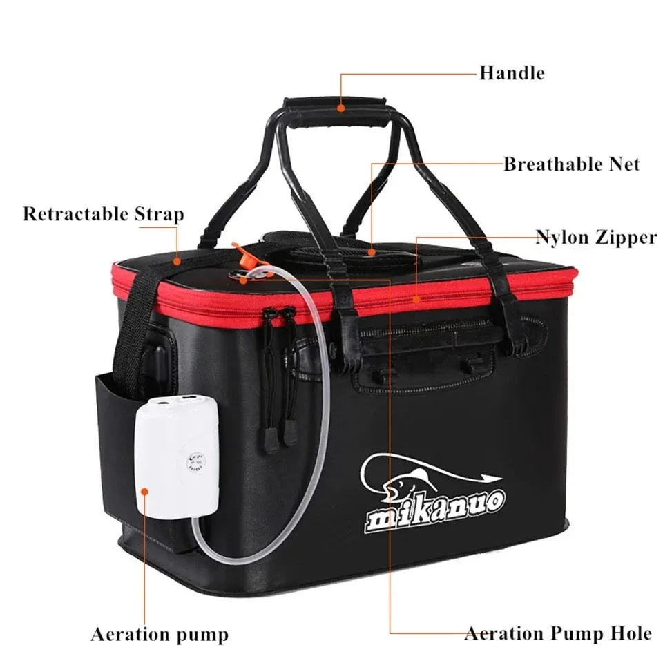 Portable Fishing Bag Collapsible Fishing Bucket Live Fish Box Camping Water Container Pan Basin Fishing Tackle Storage Bag thumbnail 3