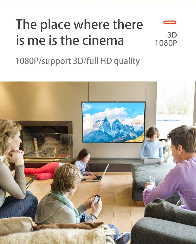 MIXITO Foldable 4:3 Scale Portable Hight-Density Projector Screen Outdoors Home and Office Projection Curtain 60 Inch -150 Inch thumbnail 4