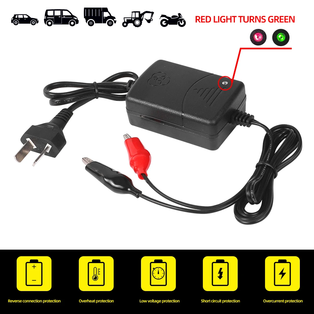 12V 1300mA Smart Battery Charger Intelligent Lead Acid Car Battery Charger Motorcycle Battery Power Rechargeable Device thumbnail 3