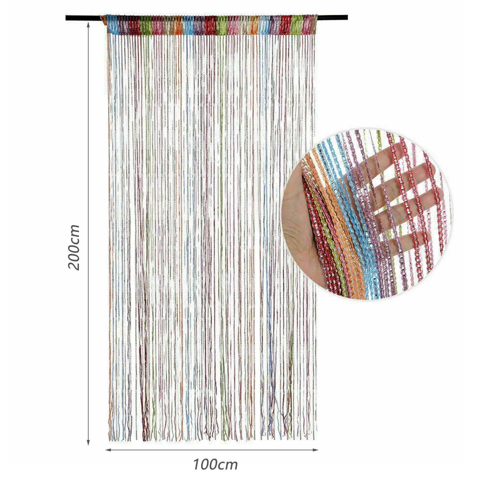 Door String Curtains Fringe Room Divider Curtains for Living Room Divider Decoration thumbnail 6