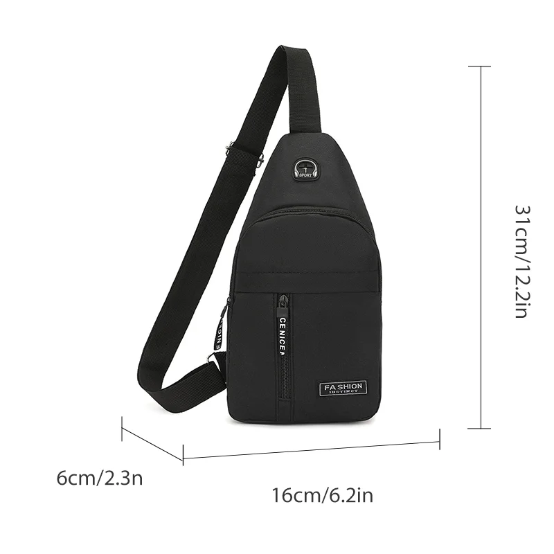 Men's Oxford Cloth Crossbody Bag New Trend Chest Bag Fashionable and Portable Shoulder Bag thumbnail 2