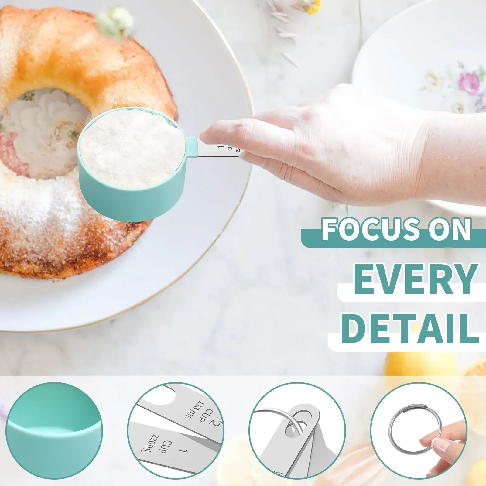 Measuring Spoon/Cup Teaspoon Multipurpose Spoon Cake Baking Flour Food Measuring Cup Home Kitchen Cooking Tools thumbnail 2