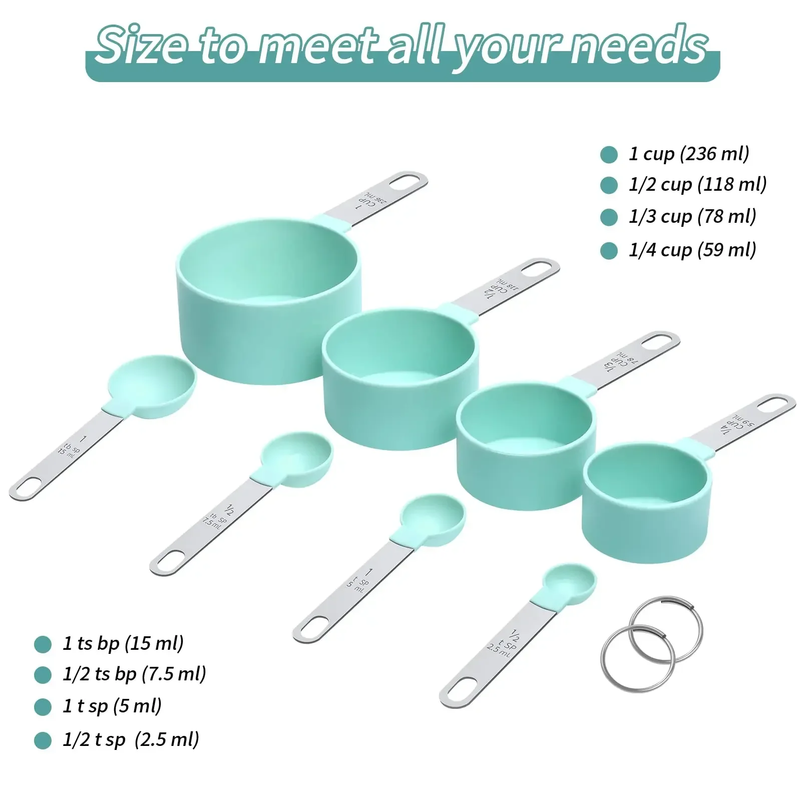 Measuring Spoon/Cup Teaspoon Multipurpose Spoon Cake Baking Flour Food Measuring Cup Home Kitchen Cooking Tools thumbnail 5