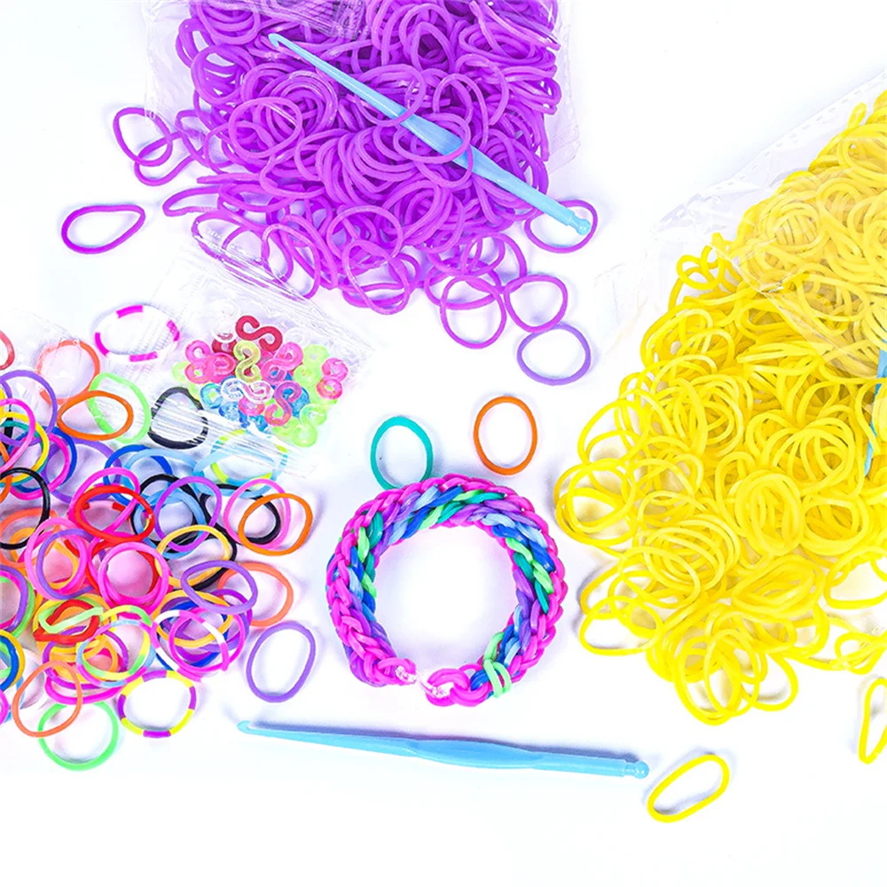 600pcs Elastic Colorful Rubber Loom Bands for Boy Girl Kids Weaving DIY Craft Gift Bracelet Jewelry Making Accessories Supplies thumbnail 4