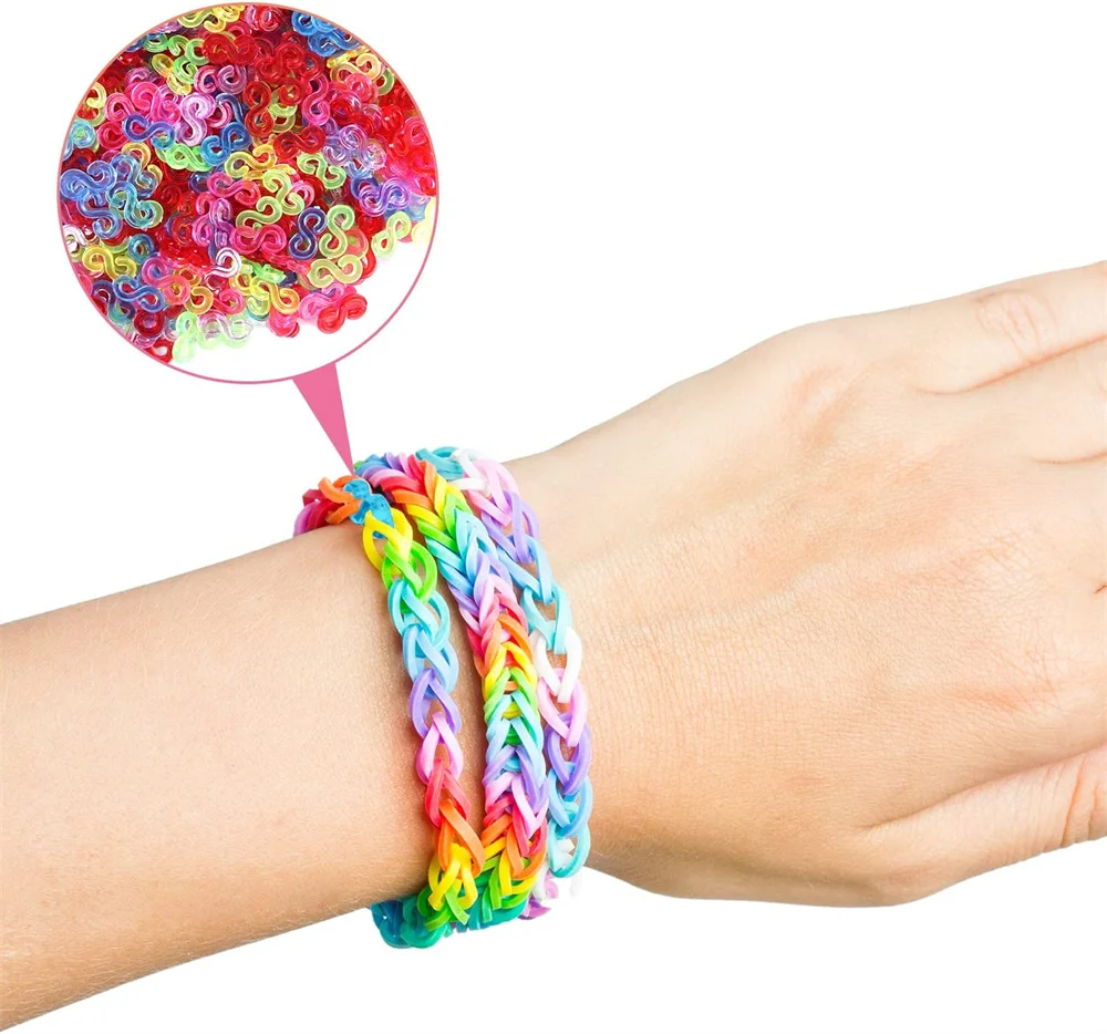 600pcs Elastic Colorful Rubber Loom Bands for Boy Girl Kids Weaving DIY Craft Gift Bracelet Jewelry Making Accessories Supplies thumbnail 6