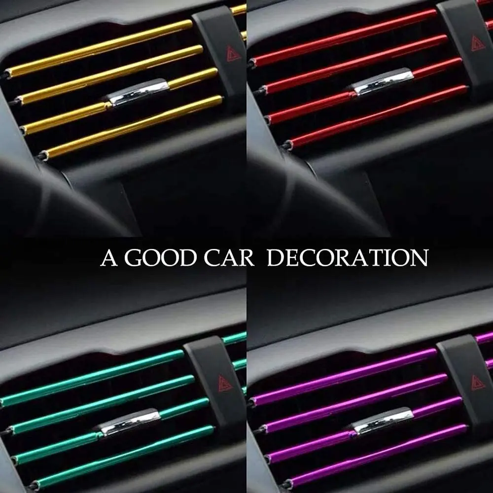 10 Pcs Car Air Vent Grille decoration Trim Sticker U Style Air Conditioner Outlet Decoration Strip Car Decoration thumbnail 2