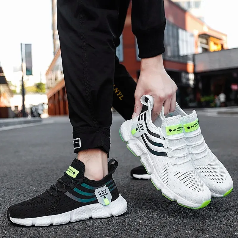 Men Casual Sport Shoes Breathable Lightweight Sneakers Outdoor Mesh Black Running Shoes Athletic Jogging Tenis Walking Shoes thumbnail 4