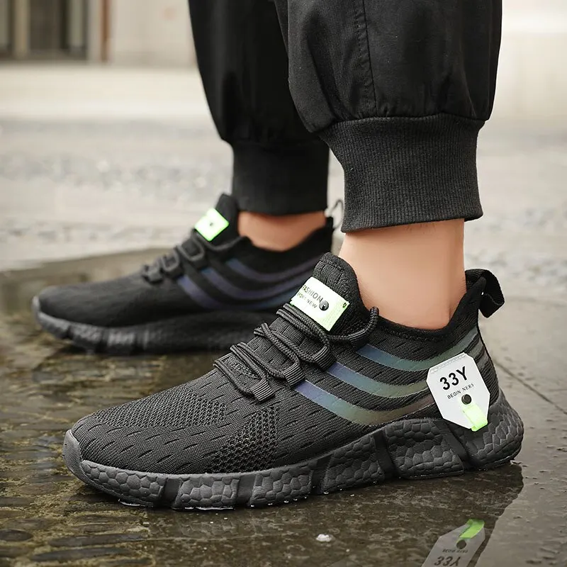 Men Casual Sport Shoes Breathable Lightweight Sneakers Outdoor Mesh Black Running Shoes Athletic Jogging Tenis Walking Shoes thumbnail 5