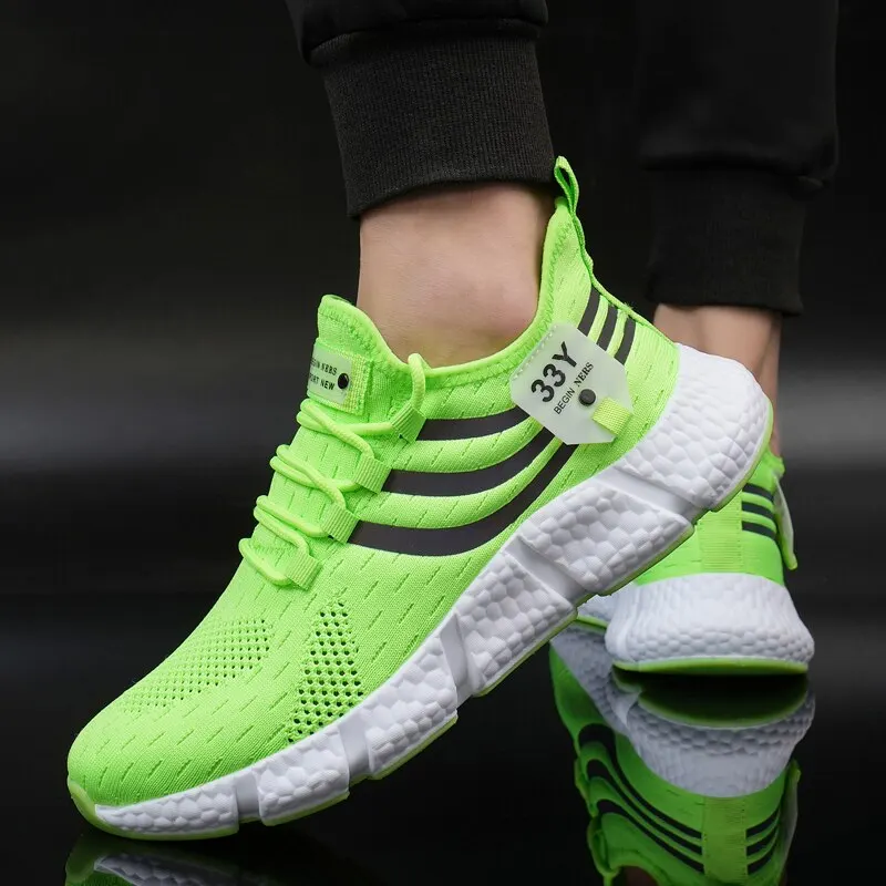 Men Casual Sport Shoes Breathable Lightweight Sneakers Outdoor Mesh Black Running Shoes Athletic Jogging Tenis Walking Shoes thumbnail 3
