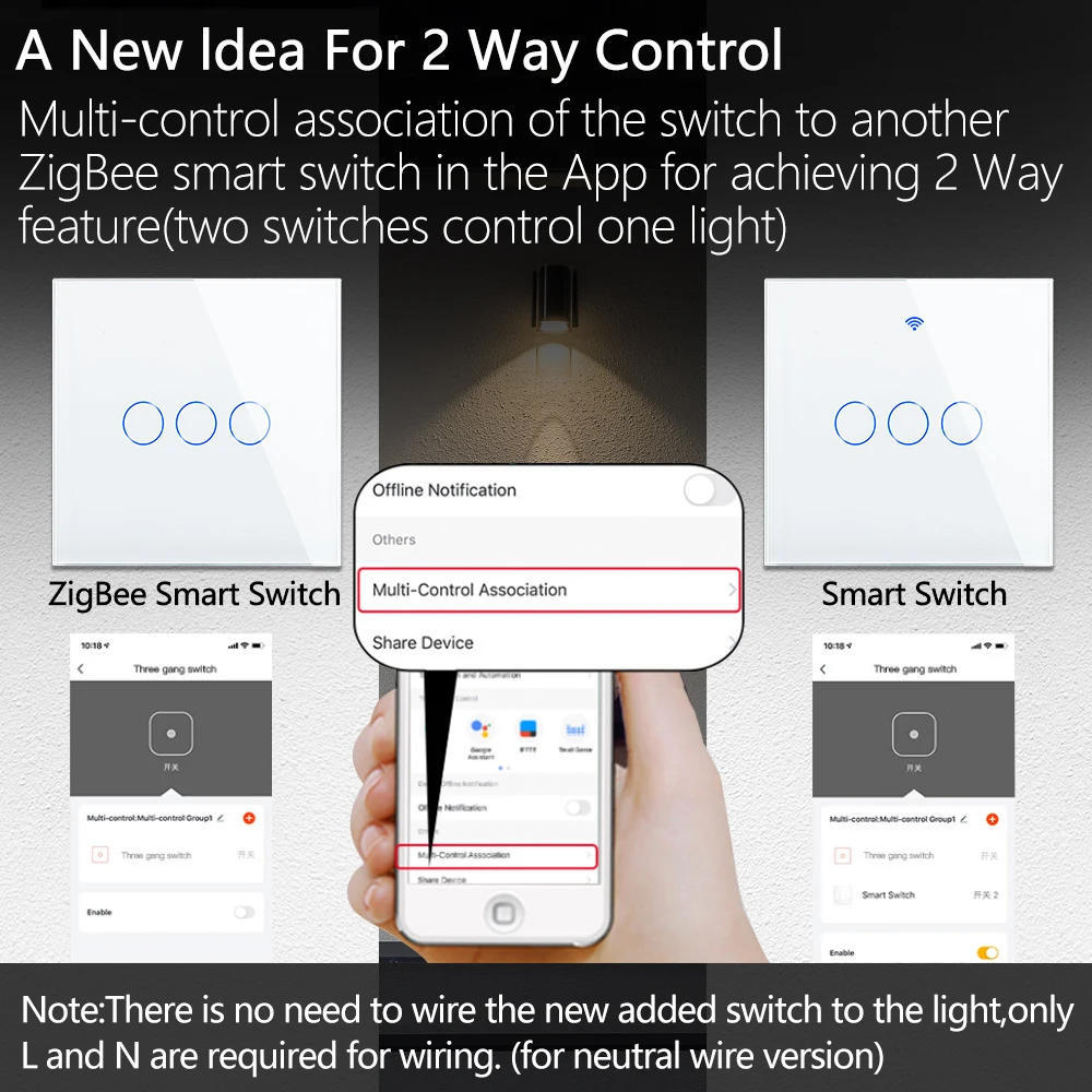 Tuya ZigBee Smart Light Switch Relay Module zigbee Touch Switches Function 1/2/3/4gang Glass Panels EU Wall Smart Socket Parts thumbnail 2