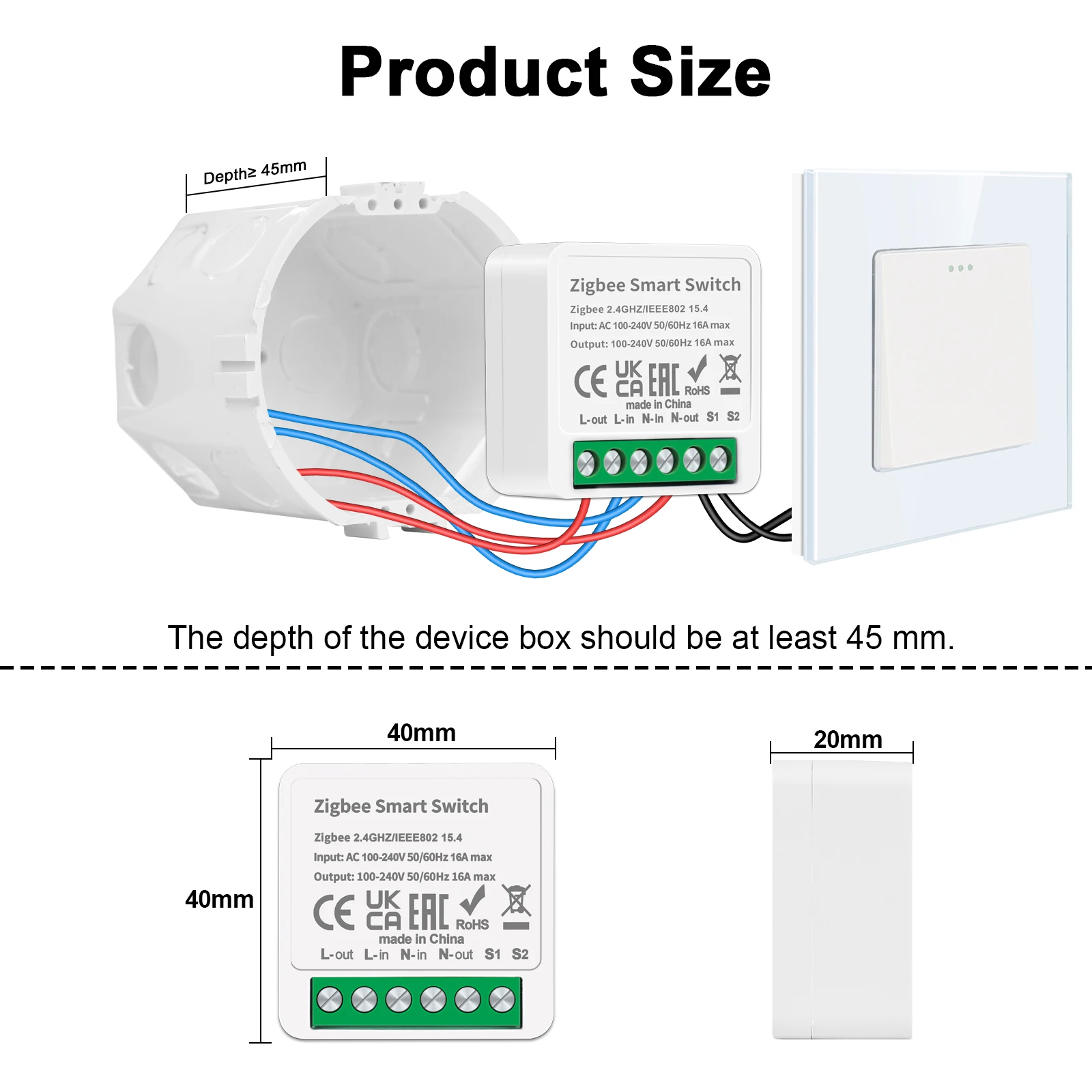 Tuya ZigBee Smart Light Switch Relay Module zigbee Touch Switches Function 1/2/3/4gang Glass Panels EU Wall Smart Socket Parts thumbnail 5