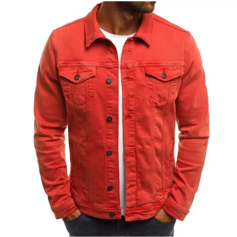 Men's Denim Jacket M-4XL Autumn Clothing Fashion Jackets Solid Color Business Casual Multi-pocket Long Sleeve Top Streetwear thumbnail 3