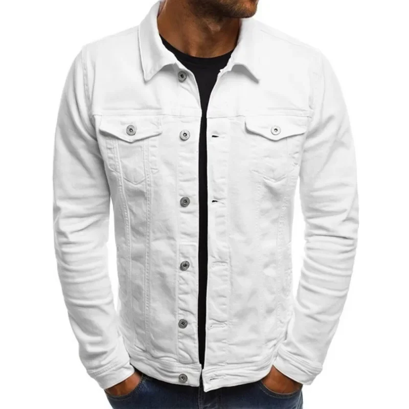 Men's Denim Jacket M-4XL Autumn Clothing Fashion Jackets Solid Color Business Casual Multi-pocket Long Sleeve Top Streetwear thumbnail 6