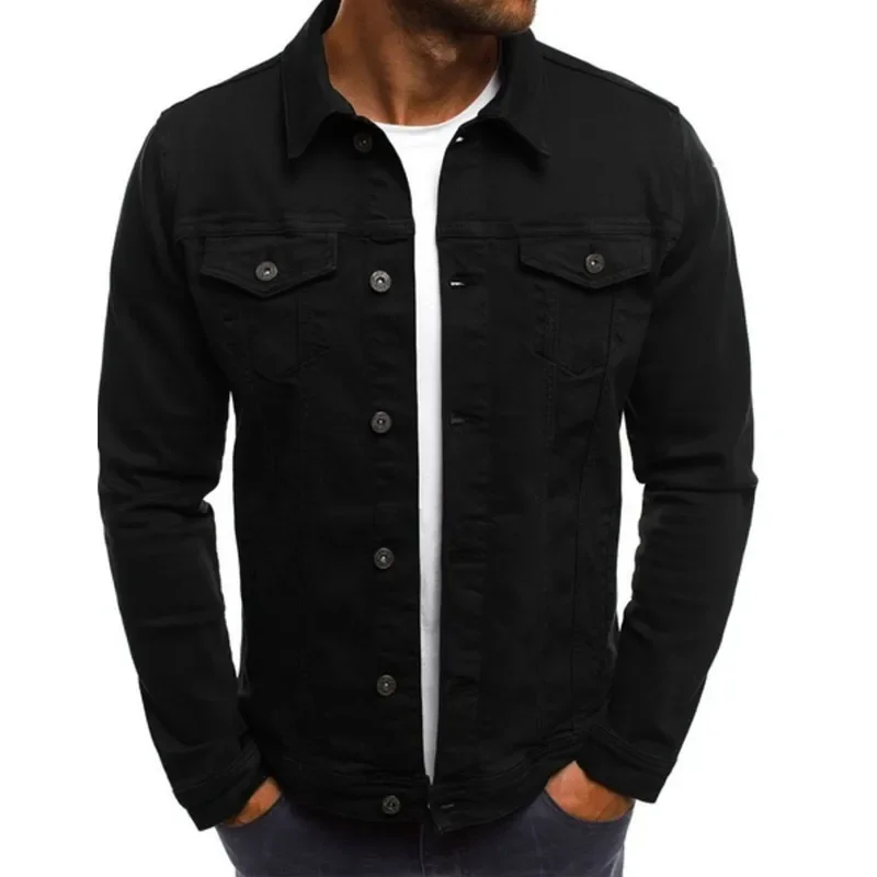 Men's Denim Jacket M-4XL Autumn Clothing Fashion Jackets Solid Color Business Casual Multi-pocket Long Sleeve Top Streetwear thumbnail 5