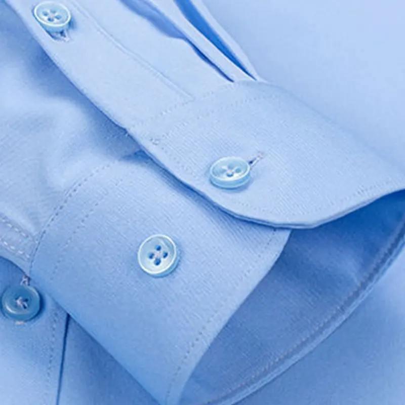 Men's Elastic Spring And Autumn New long Sleeve Shirt Anti-wrinkle Free ironing Business Comfort Fashion Breathable Slim thumbnail 6