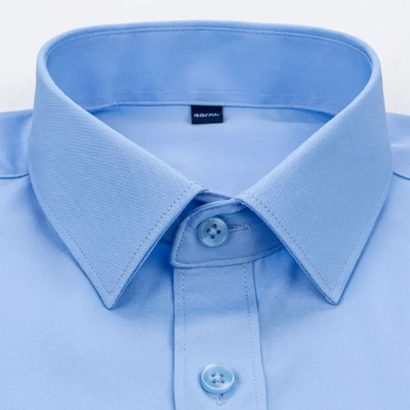Men's Elastic Spring And Autumn New long Sleeve Shirt Anti-wrinkle Free ironing Business Comfort Fashion Breathable Slim thumbnail 5