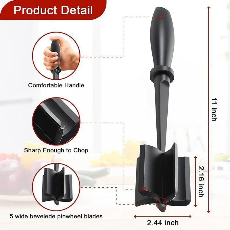 Upgrade Meat Chopper, Heat Resistant Meat Masher for Hamburger Meat, Ground Meat Chopper, Potato Masher Tool thumbnail 2
