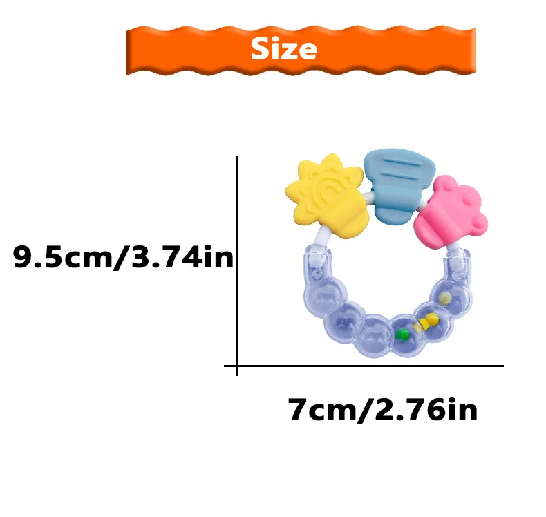 Baby Fruit Style Soft Rubber Rattle Teether Toy Newborn Chews Food Grade Silicone Teethers Infant Training Bed Toy Chew Toys Kid thumbnail 6