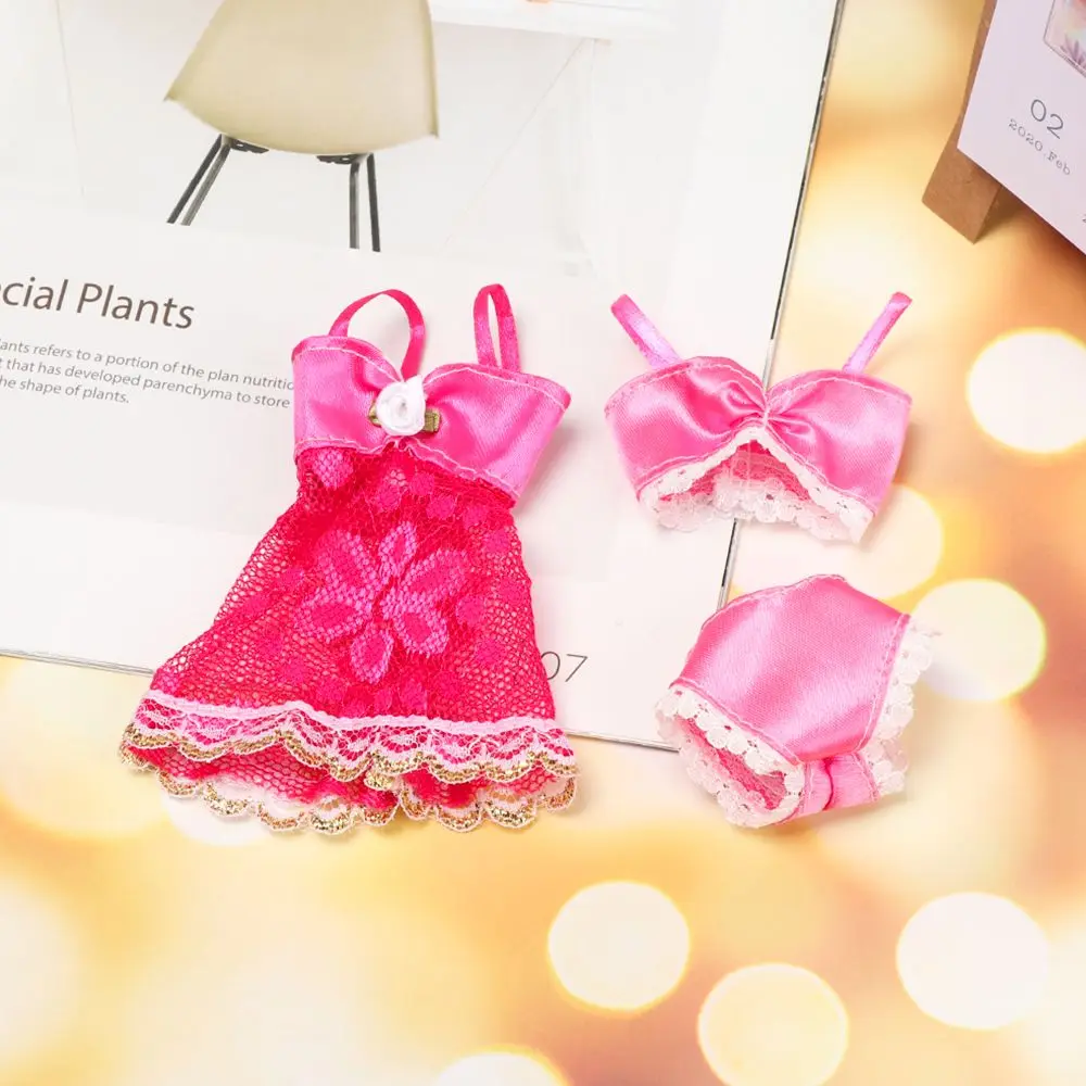 3PCS/Set Doll Skirt Lace Night Dress Bra Underwear 3 In 1 Clothes Set Sexy Pajamas Lingerie Dolls Accessories Baby Doll Toys thumbnail 3