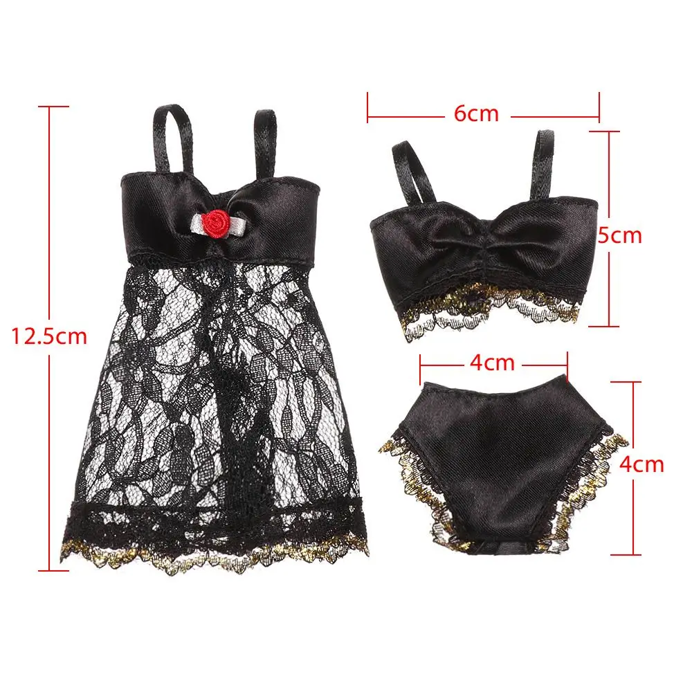 3PCS/Set Doll Skirt Lace Night Dress Bra Underwear 3 In 1 Clothes Set Sexy Pajamas Lingerie Dolls Accessories Baby Doll Toys thumbnail 6