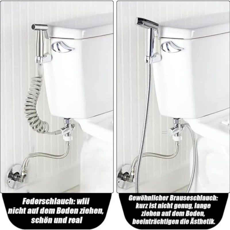 Handheld Bidet Toilet Sprayer Kit  stainless steel spray gun with 3 Way Valve，bellows Used for personal hygiene and pet bathing thumbnail 5