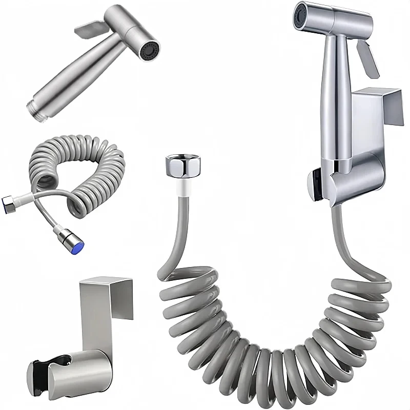 Handheld Bidet Toilet Sprayer Kit  stainless steel spray gun with 3 Way Valve，bellows Used for personal hygiene and pet bathing thumbnail 2