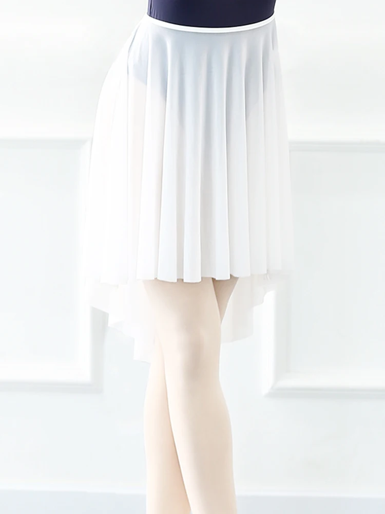 High Low Chiffon Ballet Dance Side-Dip Wrap Tutu Skirt for Ballroom Latin Salsa Tango Performance Studio Practice Clothing thumbnail 4