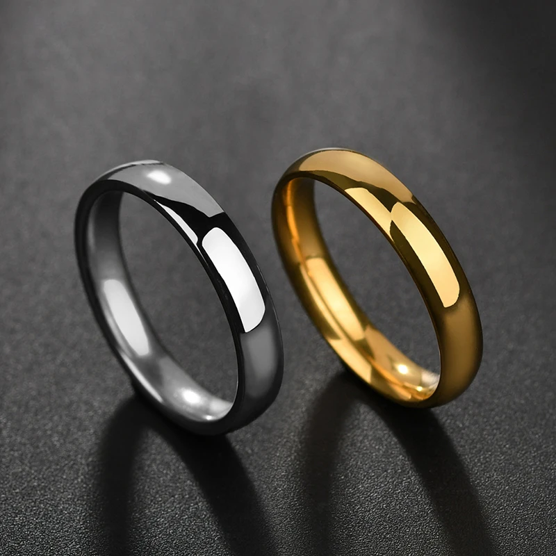 Acheerup Personalized Engrave Name Date 4mm/6mm/8mm Rings for Women Stainless Steel Gold Color Sphere Couple Rings Jewelry Gift thumbnail 3