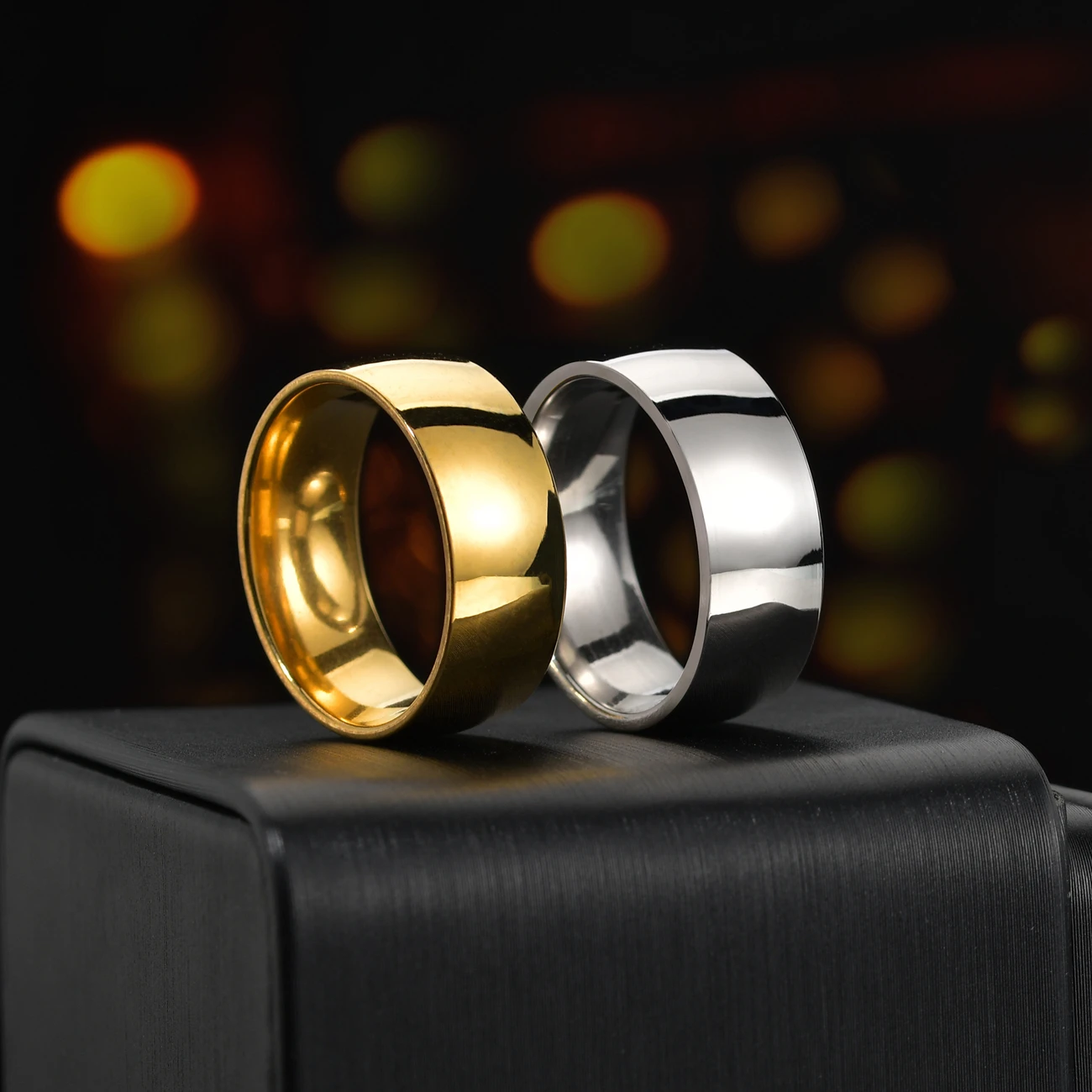 Acheerup Personalized Engrave Name Date 4mm/6mm/8mm Rings for Women Stainless Steel Gold Color Sphere Couple Rings Jewelry Gift thumbnail 4