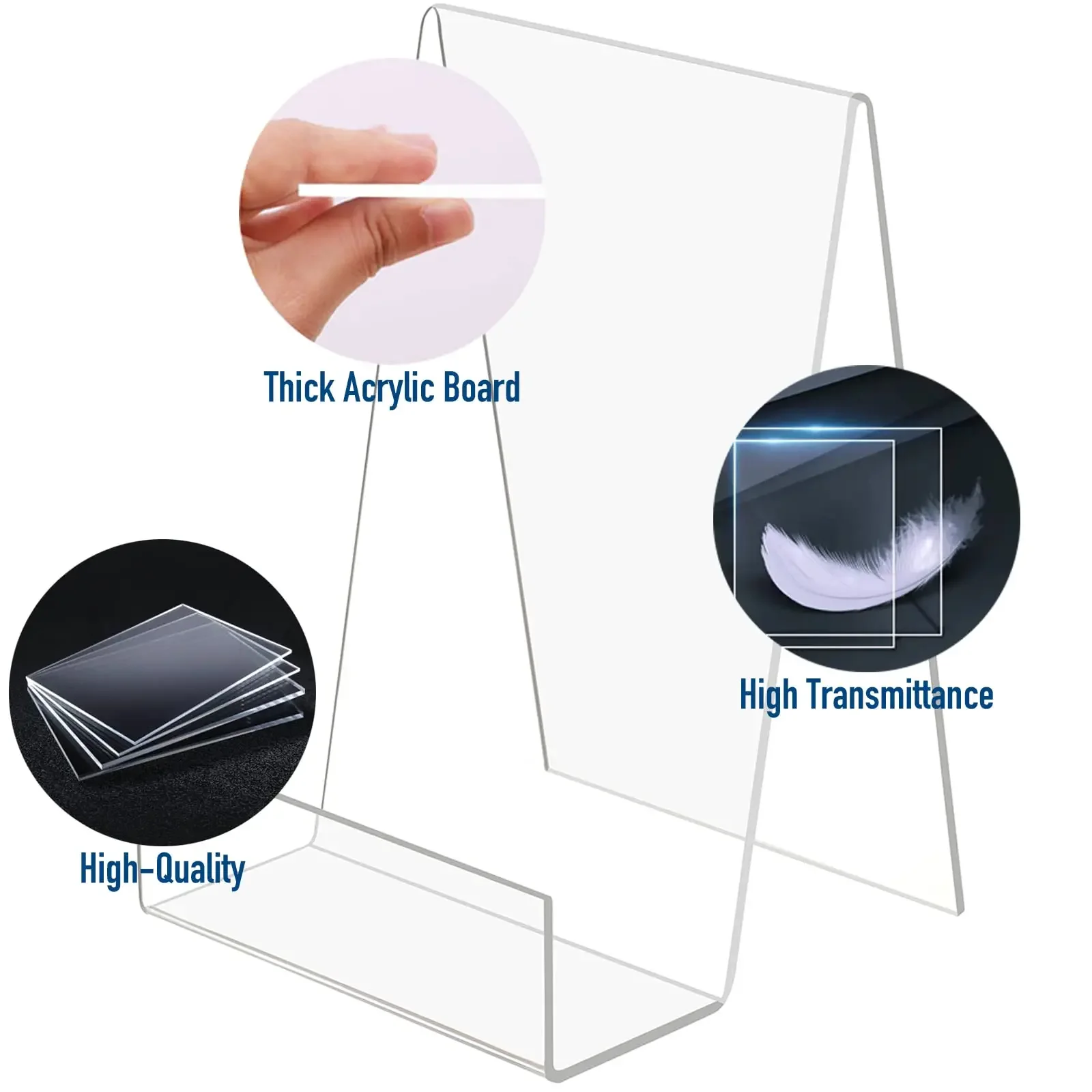 Book Display Stand Transparent Acrylic Book Handle Desktop Bookshelf Vertical Book Transparent Display Stand DROPSHIIPPING thumbnail 5