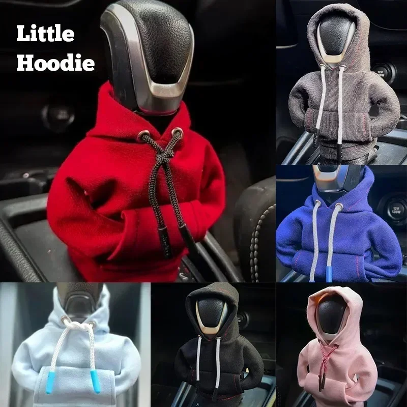 Fashion Hoodie Car Shift Knob Cover Manual Handle Gear Lever Decoration Hoodie Cover Automatic Car Interior Accessories thumbnail 3