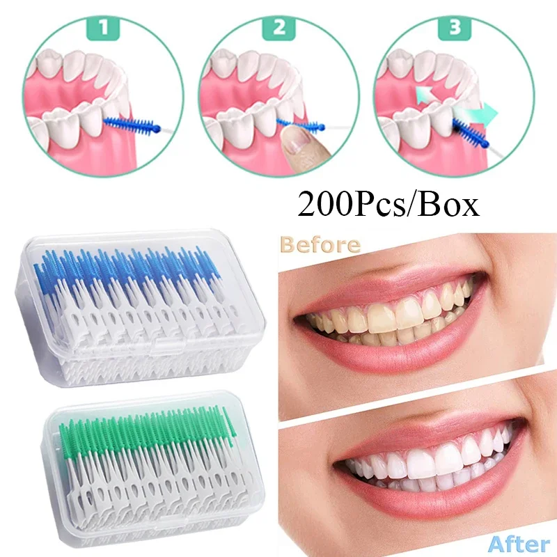 150/200pcs Interdental Silicone Brushes Dental Toothpicks Brush Between Teeth Silicone Toothpicks With Thread Oral Cleaning Tool thumbnail 2
